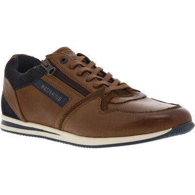 Redskins - Baskets Basses Redskins En Cuir Cognac Et à Lacets Plats Et Zip - Cognac 41 - Publicité Redskins - Baskets Basses Redskins En Cuir Cognac Et à Lacets Plats Et Zip - Cognac 41 - Publicité