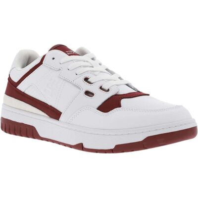 - Baskets Basses Tommy Hilfiger En Cuir Bordeaux Et Blanc - Bordeaux Et Blanc 42 - Publicité - Baskets Basses Tommy Hilfiger En Cuir Bordeaux Et Blanc - Bordeaux Et Blanc 42 - Publicité
