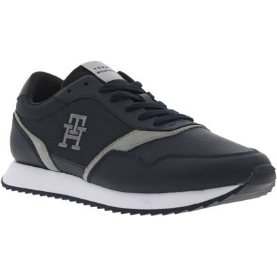 - Baskets Basses Tommy Hilfiger En Cuir Bleu Marine - Bleu Marine 46 - Publicité - Baskets Basses Tommy Hilfiger En Cuir Bleu Marine - Bleu Marine 46 - Publicité