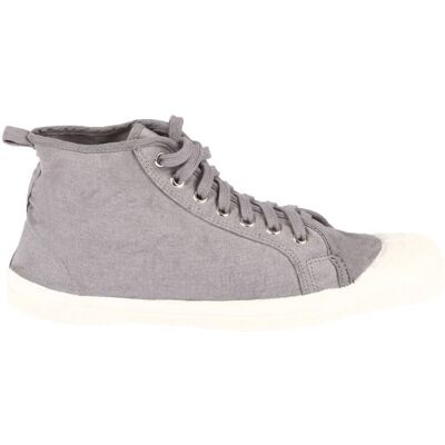 Bensimon - Baskets Bensimon Montantes à Lacets En Toile Grise - 44 - Publicité Bensimon - Baskets Bensimon Montantes à Lacets En Toile Grise - 44 - Publicité