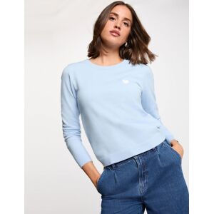 Morgan Pull col rond et boutons bleu ciel femme XS - Publicité Morgan Pull col rond et boutons bleu ciel femme XS - Publicité