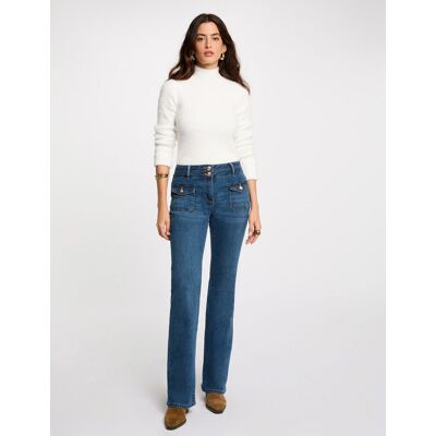 Morgan Jeans bootcut poches à boutons denim stone femme DENIM STONE 44 - Publicité Morgan Jeans bootcut poches à boutons denim stone femme DENIM STONE 44 - Publicité