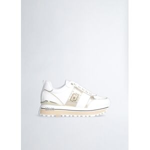 LIUJO Sneakers À Plateforme En Cuir, Blanc, 36 - Publicité LIUJO Sneakers À Plateforme En Cuir, Blanc, 36 - Publicité