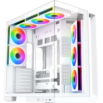 Boitier Moyen Tour ATX Xigmatek Aqua 7 RGB avec panneaux vitrés (Blanc) - Publicité Boitier Moyen Tour ATX Xigmatek Aqua 7 RGB avec panneaux vitrés (Blanc) - Publicité