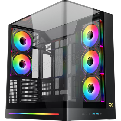 Boitier Moyen Tour E-ATX Xigmatek Pano II RGB avec panneaux vitrés (Noir) - Publicité Boitier Moyen Tour E-ATX Xigmatek Pano II RGB avec panneaux vitrés (Noir) - Publicité
