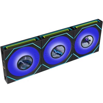Lian-Li Lot de 3 Ventilateurs de boitier Lian Li Uni Fan SL-Infinity LCD Flex Reverse RGB - 12cm (Noir) - Publicité Lian-Li Lot de 3 Ventilateurs de boitier Lian Li Uni Fan SL-Infinity LCD Flex Reverse RGB - 12cm (Noir) - Publicité