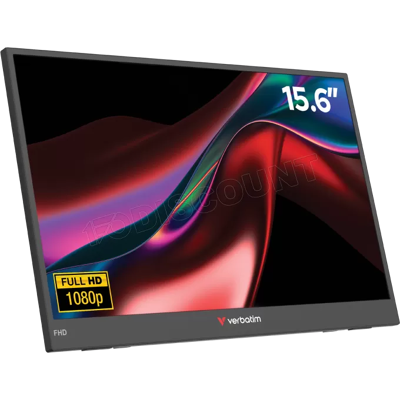 Ecran portable 15,6" Verbatim Light Full HD (Noir) - Publicité Ecran portable 15,6" Verbatim Light Full HD (Noir) - Publicité