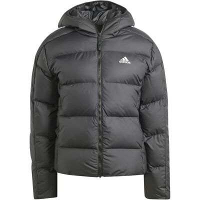 Veste à capuche en duvet noire adidas - Femme - Essentials 3-Stripes Mid - Publicité Veste à capuche en duvet noire adidas - Femme - Essentials 3-Stripes Mid - Publicité
