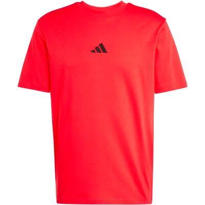 T-shirt adidas Essentials Small Logo - Coupe classique, Coton, Rouge-Noir - Publicité T-shirt adidas Essentials Small Logo - Coupe classique, Coton, Rouge-Noir - Publicité