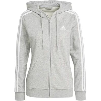 Sweatshirt zippé à capuche femme adidas Essentials French Terry 3-Bandes Gris 2XS - Publicité Sweatshirt zippé à capuche femme adidas Essentials French Terry 3-Bandes Gris 2XS - Publicité
