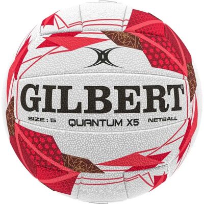 Ballon de netball Gilbert Quantum X5 Blanc Taille 5 - Publicité Ballon de netball Gilbert Quantum X5 Blanc Taille 5 - Publicité