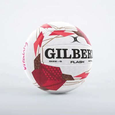 Ballon Netball & Korfball enfant Gilbert Flash Blanc Taille 5 - Publicité Ballon Netball & Korfball enfant Gilbert Flash Blanc Taille 5 - Publicité