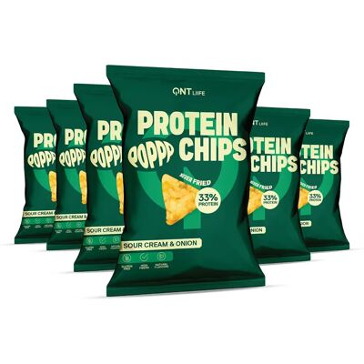 Nutrition protéinée chips QNT Cream & Onion Vert 50 g - Publicité Nutrition protéinée chips QNT Cream & Onion Vert 50 g - Publicité