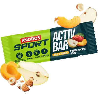 Barres de nutrition Andros Sport Activ Bar Pomme Poire Abricot Vert 40 g - Publicité Barres de nutrition Andros Sport Activ Bar Pomme Poire Abricot Vert 40 g - Publicité