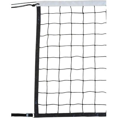 Filet volley compétition 9.50x1M PE tressé 3mm simple maille 100 câble acier Emdé Noir TU - Publicité Filet volley compétition 9.50x1M PE tressé 3mm simple maille 100 câble acier Emdé Noir TU - Publicité