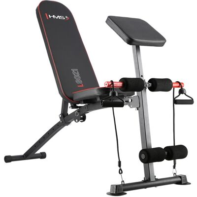 Banc multifonction HMS L8021 - Inclinaison réglable et support - Publicité Banc multifonction HMS L8021 - Inclinaison réglable et support - Publicité