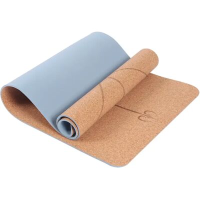 Tapis de yoga Sporti France en liège - Double face, Antidérapant - 183cm - Publicité Tapis de yoga Sporti France en liège - Double face, Antidérapant - 183cm - Publicité