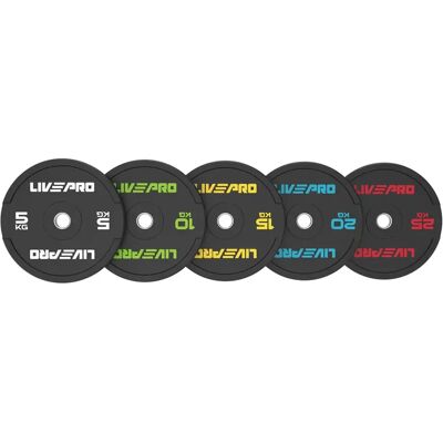 Disque de musculation bumper Livepro Noir 15 kg - Publicité Disque de musculation bumper Livepro Noir 15 kg - Publicité