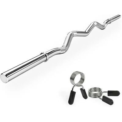 Barre de musculation clip à ressort VirtuFit Argenté 120x2,8x2,8 cm - Publicité Barre de musculation clip à ressort VirtuFit Argenté 120x2,8x2,8 cm - Publicité