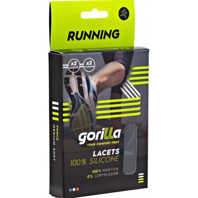 Lacets en silicone Gorilla Tribe Noir TU Unisex - Publicité Lacets en silicone Gorilla Tribe Noir TU Unisex - Publicité
