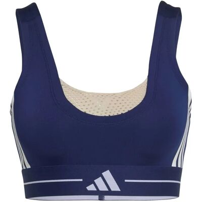 Brassière maintien léger femme adidas Hyperglam 3-Stripes Color Block Bleu S - Publicité Brassière maintien léger femme adidas Hyperglam 3-Stripes Color Block Bleu S - Publicité