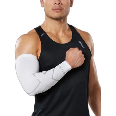 Protège-bras de compression simple 2XU Blanc S - Publicité Protège-bras de compression simple 2XU Blanc S - Publicité