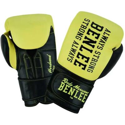 Gants de boxe Benlee Hardwood Jaune 12oz - Publicité Gants de boxe Benlee Hardwood Jaune 12oz - Publicité