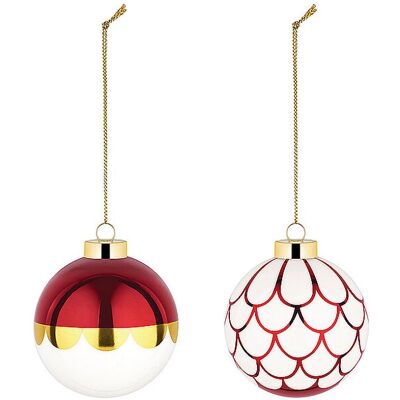 Alessi Boule de Noël 2 pièces 6cm Blanc/Rouge rouge - Publicité Alessi Boule de Noël 2 pièces 6cm Blanc/Rouge rouge - Publicité