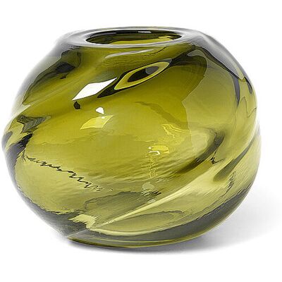 Ferm Living Vase WATER SWIRL ROUND Vert Mousse olive - Publicité Ferm Living Vase WATER SWIRL ROUND Vert Mousse olive - Publicité