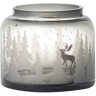 Raeder Vase d'hiver de Noël paysage forestier gris clair - Publicité Raeder Vase d'hiver de Noël paysage forestier gris clair - Publicité