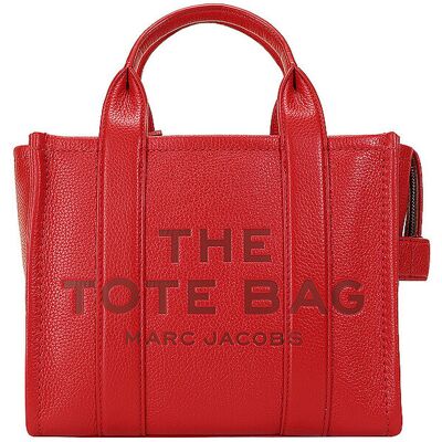 Marc Jacobs Sac en cuir - Tote Bag THE SMALL TOTE LEATHER rouge - Publicité Marc Jacobs Sac en cuir - Tote Bag THE SMALL TOTE LEATHER rouge - Publicité