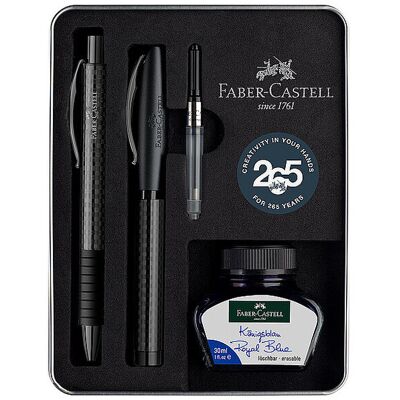 Faber-Castell Set Füllhalter Medium und Kugelschreiber Essentio Carbon Black noir - Publicité Faber-Castell Set Füllhalter Medium und Kugelschreiber Essentio Carbon Black noir - Publicité