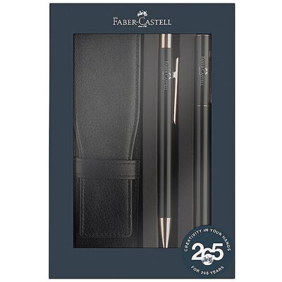 Faber-Castell Coffret cadeau stylo plume moyen et stylo bille Neo Slim Noir /Rose rose - Publicité Faber-Castell Coffret cadeau stylo plume moyen et stylo bille Neo Slim Noir /Rose rose - Publicité