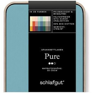 Schlafgut Drap-housse en jersey PURE 120x200cm Pétrole Mid M menthe - Publicité Schlafgut Drap-housse en jersey PURE 120x200cm Pétrole Mid M menthe - Publicité