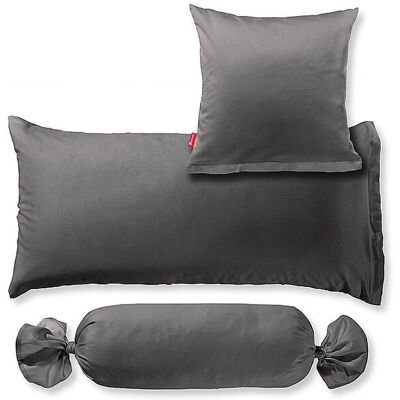 Fleuresse Taie d'oreiller satin Royal Uni 2 pièces 40x80cm Anthracite - Taie d'oreiller - Publicité Fleuresse Taie d'oreiller satin Royal Uni 2 pièces 40x80cm Anthracite - Taie d'oreiller - Publicité