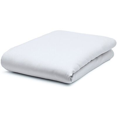 FLEURESSE Drap plat en satin Royal Uni 180x200cm Argent - Satin bed sheet - Publicité FLEURESSE Drap plat en satin Royal Uni 180x200cm Argent - Satin bed sheet - Publicité