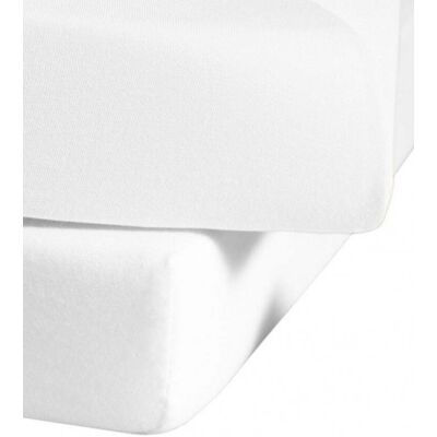 Fleuresse Drap-housse en jersey blanc - Literie - Publicité Fleuresse Drap-housse en jersey blanc - Literie - Publicité