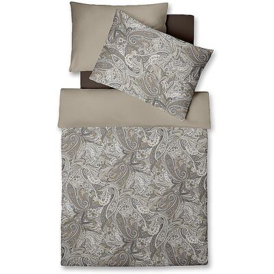 Fleuresse Parure de lit en satin 70x90cm/140x200cm STOCKHOLM Taupe gris - Publicité Fleuresse Parure de lit en satin 70x90cm/140x200cm STOCKHOLM Taupe gris - Publicité