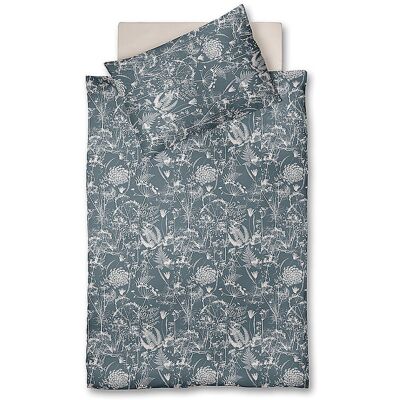 Fleuresse Parure de lit en satin 70x90cm/140x200cm MODERN GARDEN B Urban Blue bleu marine - Publicité Fleuresse Parure de lit en satin 70x90cm/140x200cm MODERN GARDEN B Urban Blue bleu marine - Publicité