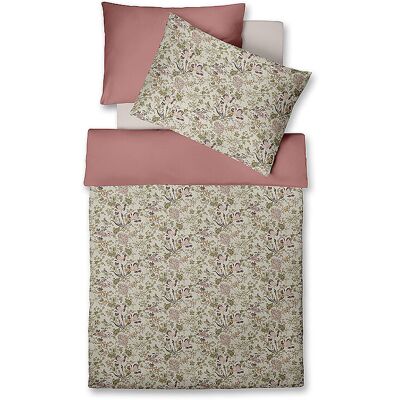 Fleuresse Parure de lit en satin 70x90cm/140x200cm MODERN GARDEN B Misty Rose baie - Publicité Fleuresse Parure de lit en satin 70x90cm/140x200cm MODERN GARDEN B Misty Rose baie - Publicité