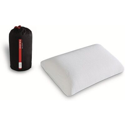 Oreiller de voyage Hefel - 25x45cm Blanc - Mousse à mémoire - Publicité Oreiller de voyage Hefel - 25x45cm Blanc - Mousse à mémoire - Publicité
