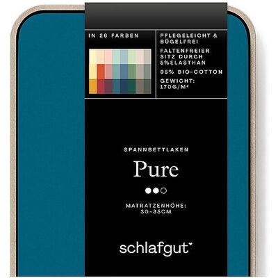 Schlafgut Drap-housse en jersey PURE 140x200cm Pétrole Profond L pétrole - Publicité Schlafgut Drap-housse en jersey PURE 140x200cm Pétrole Profond L pétrole - Publicité