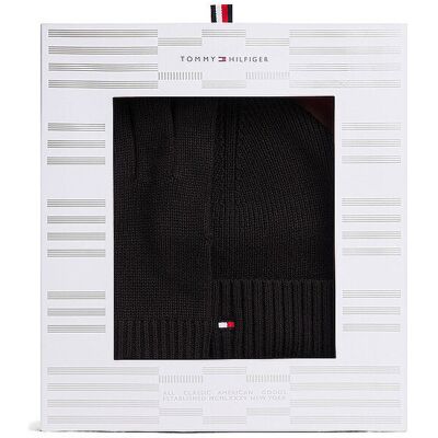 Tommy Hilfiger Ensemble 2 pièces bonnet et gants noir - Publicité Tommy Hilfiger Ensemble 2 pièces bonnet et gants noir - Publicité
