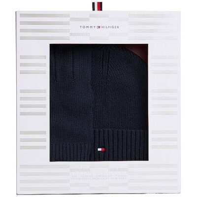 Tommy Hilfiger Ensemble 2 pièces bonnet et gants bleu - Publicité Tommy Hilfiger Ensemble 2 pièces bonnet et gants bleu - Publicité