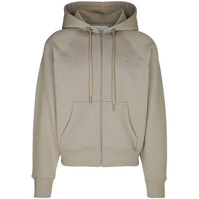 Ami Paris Sweat-shirt zippé beige M - Publicité Ami Paris Sweat-shirt zippé beige M - Publicité
