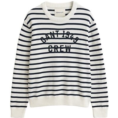 Gant Pull BRETON STRIPED GRAPHIC crème XXL - Publicité Gant Pull BRETON STRIPED GRAPHIC crème XXL - Publicité