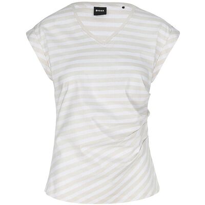 Boss T-Shirt EVKA_STRIPED blanc M - Publicité Boss T-Shirt EVKA_STRIPED blanc M - Publicité