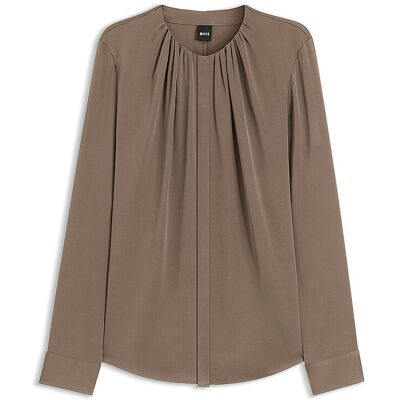 Boss Blouse en soie BANORAH marron 32 - Publicité Boss Blouse en soie BANORAH marron 32 - Publicité