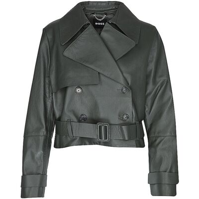 Boss Veste en cuir SATELA1 vert foncé 36 - Publicité Boss Veste en cuir SATELA1 vert foncé 36 - Publicité