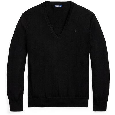 POLO RALPH LAUREN - Merino V-Neck - Polo Black - L - Sweater - Publicité POLO RALPH LAUREN - Merino V-Neck - Polo Black - L - Sweater - Publicité